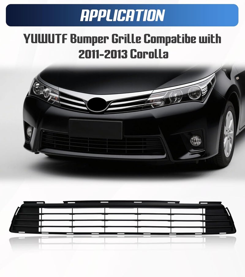 YUWUTF Front Bumper Grille Compatible with 2011-2013 Toyota Corolla Direct Replacement for 5311202280 TO1036125 - Image 2